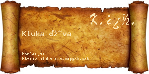 Kluka Éva névjegykártya
