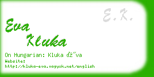 eva kluka business card